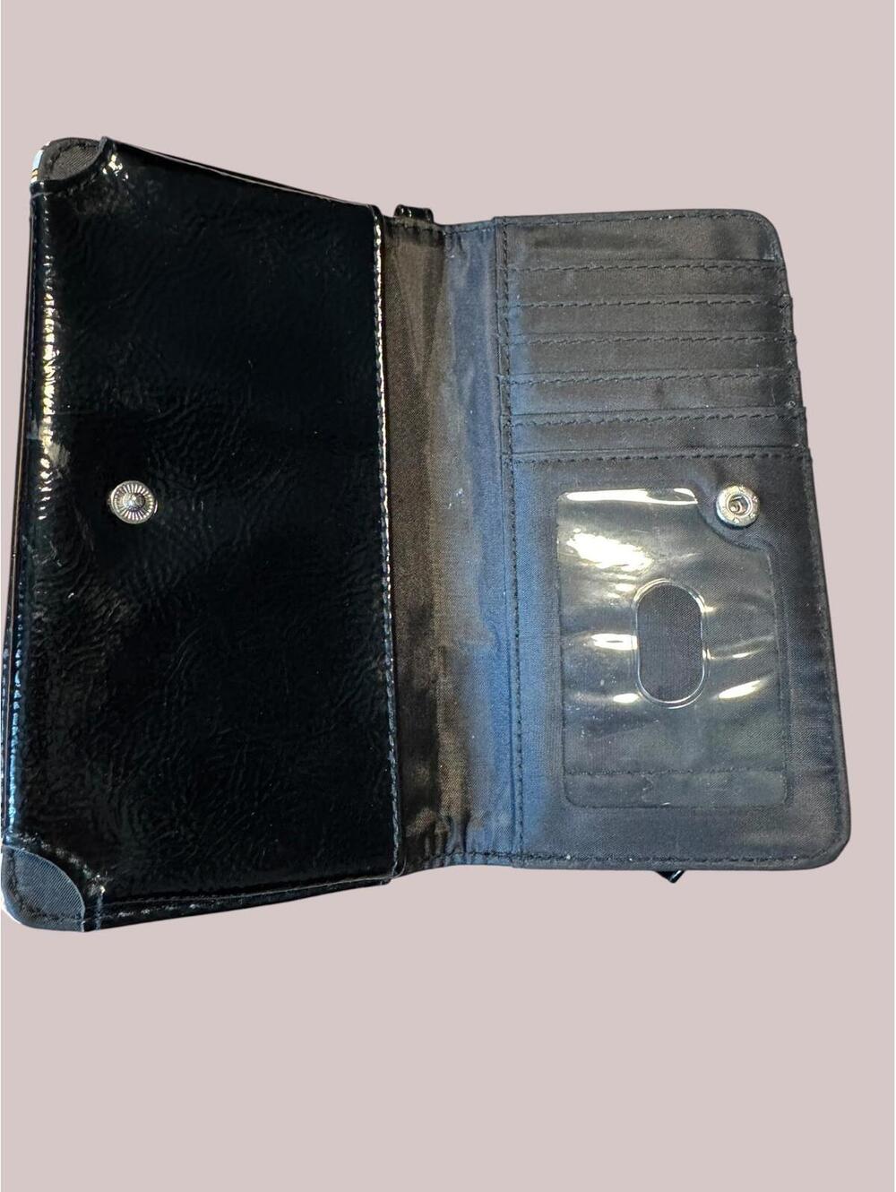 Colorful Graphic Print Wristlet Wallet with Black Strap - Picture 4 of 4